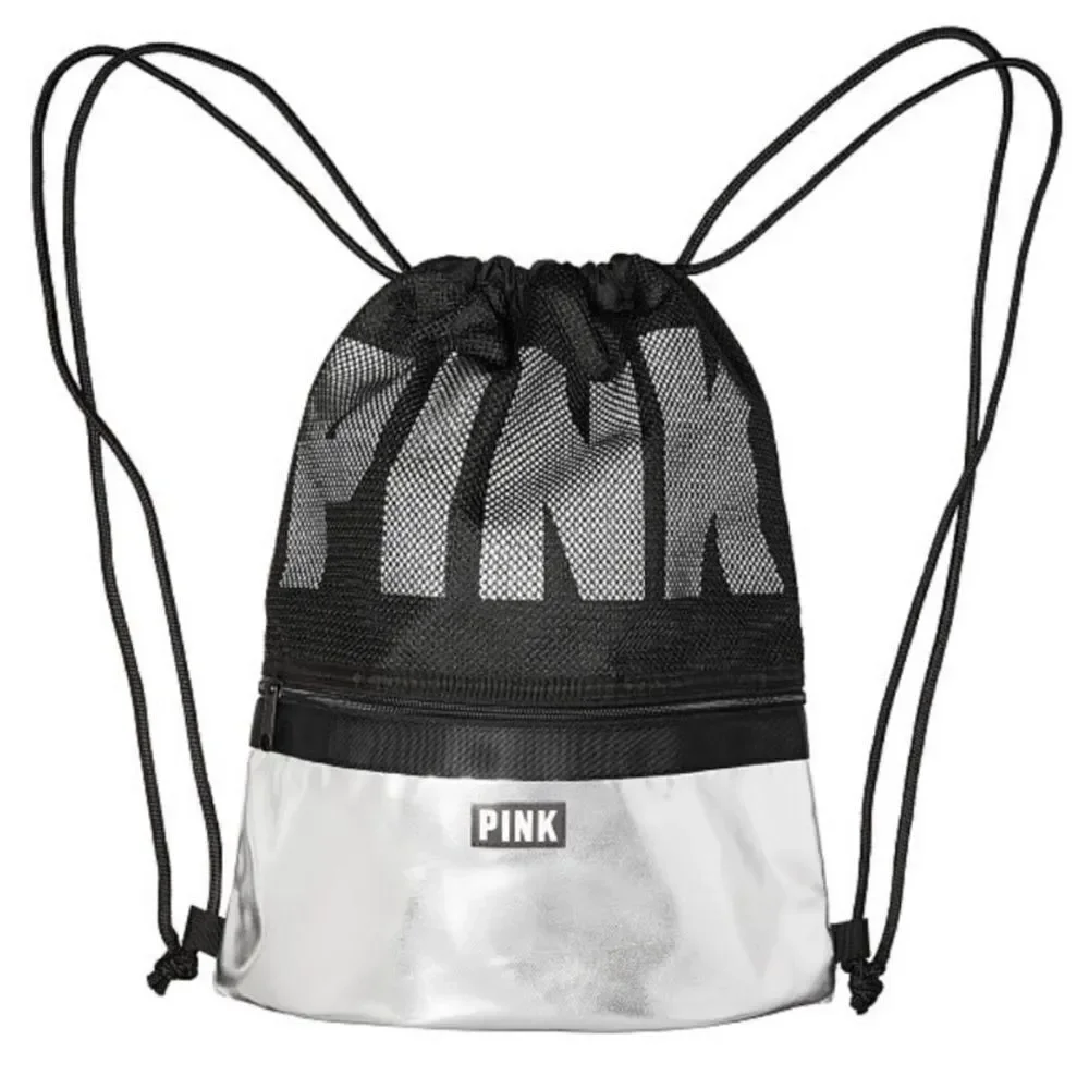 🆕Victoria's Secret PINK Logo Drawstring Backpack